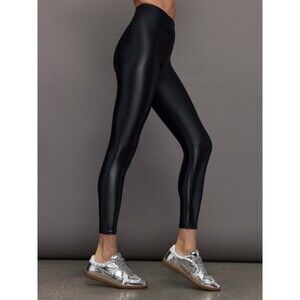 Carbon 38 Takara Shine Leggings Solid Black Mid Rise 7/8 Length Size XS